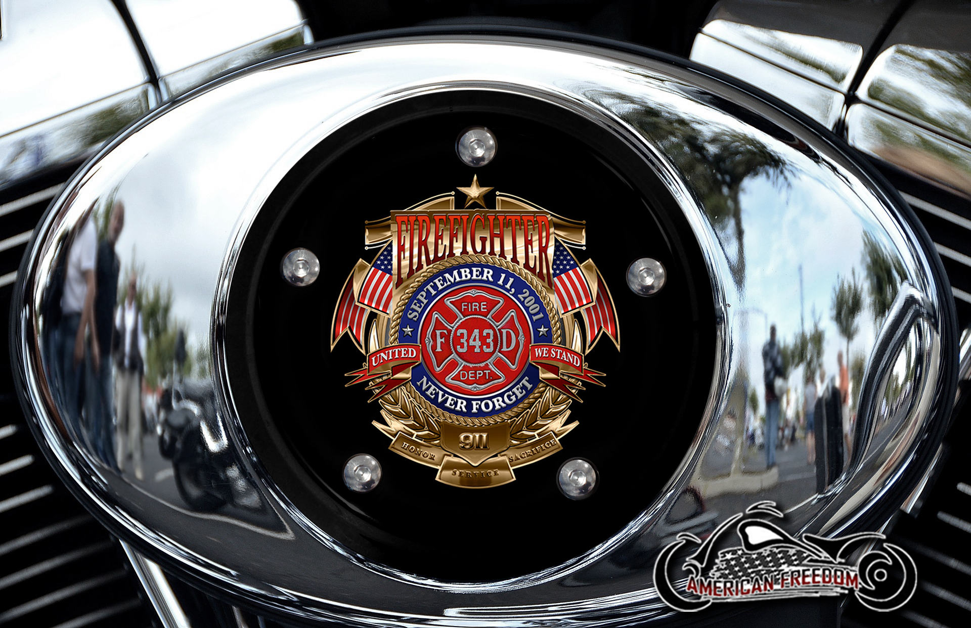 Custom Air Cleaner Cover - Firefighter Badge